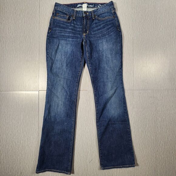 Eddie Bauer Denim - Eddie Bauer Curvy Bootcut Jeans Womens 6 / 30 Blue Denim Dark Wash